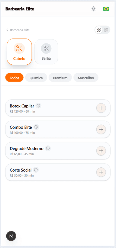 Página de agendamento personalizada